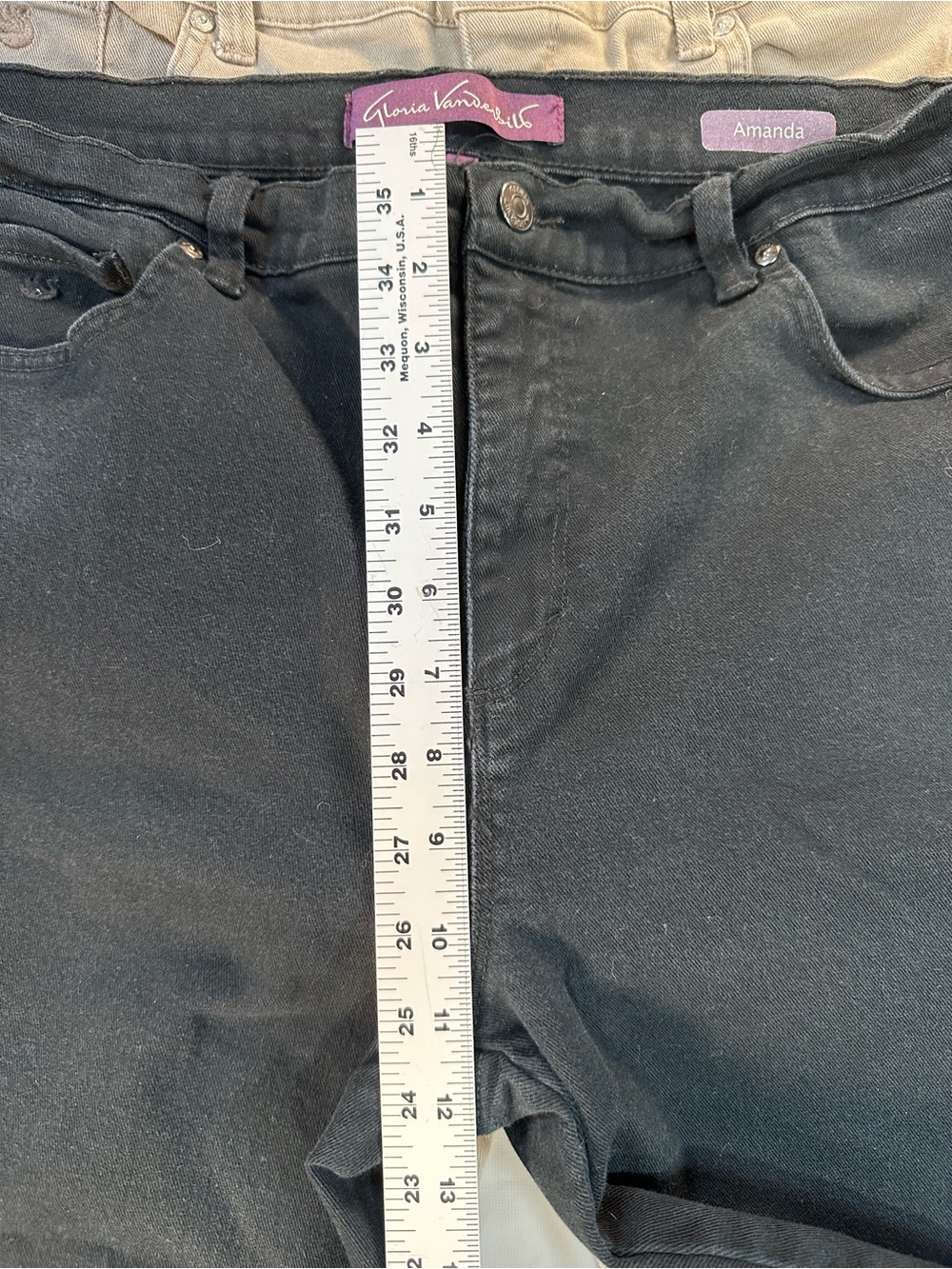 Gloria Vanderbilt Straight Leg Jeans Trio - Blue, Tan, Black size 14 - Picture 6 of 12